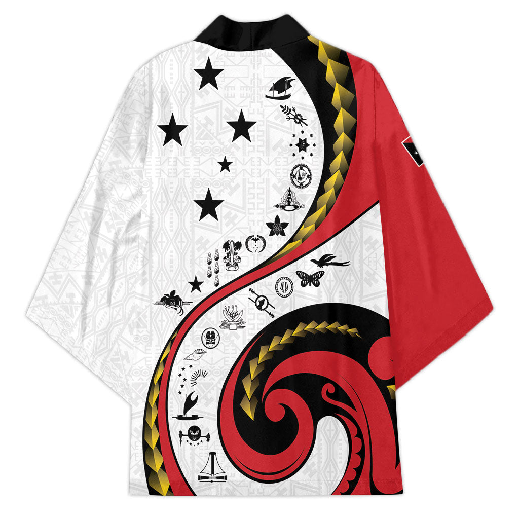 Papua New Guinea Independence Kimono Special Style White Version LT05 - Polynesian Pride