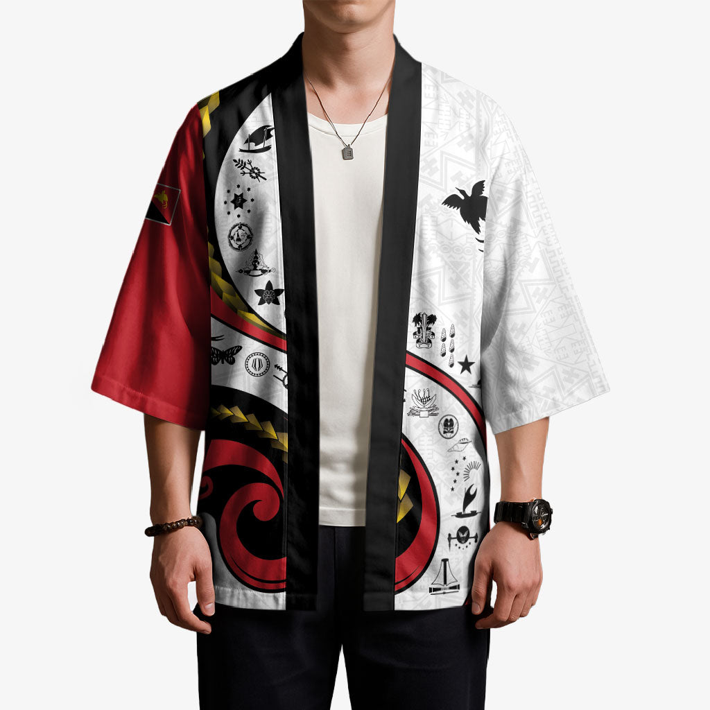 Papua New Guinea Independence Kimono Special Style White Version LT05 - Polynesian Pride