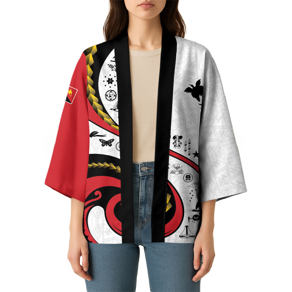 Papua New Guinea Independence Kimono Special Style White Version LT05 - Polynesian Pride