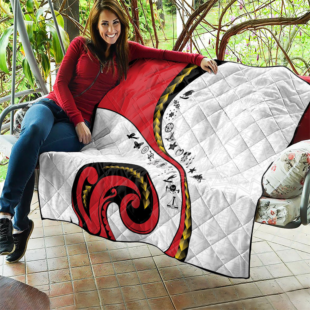 Papua New Guinea Independence Quilt Special Style White Version LT05 - Polynesian Pride