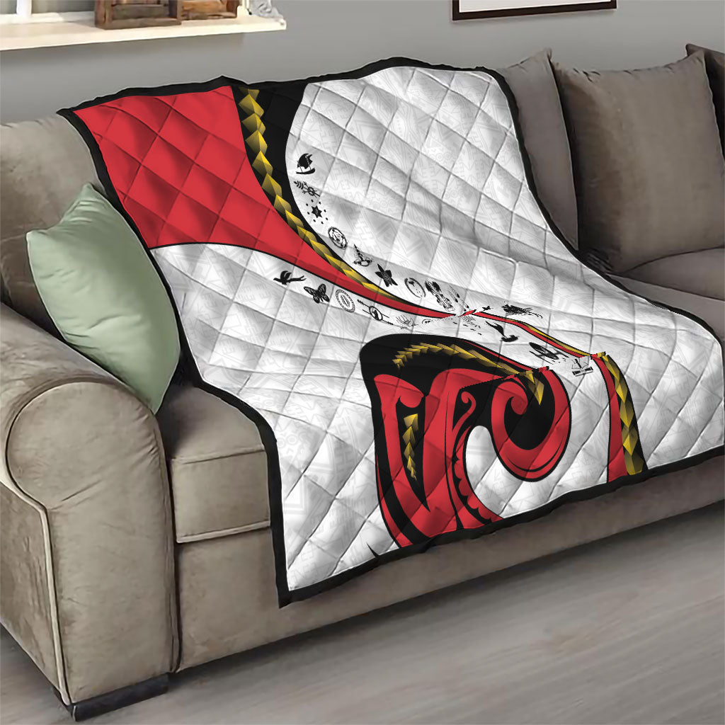 Papua New Guinea Independence Quilt Special Style White Version LT05 - Polynesian Pride