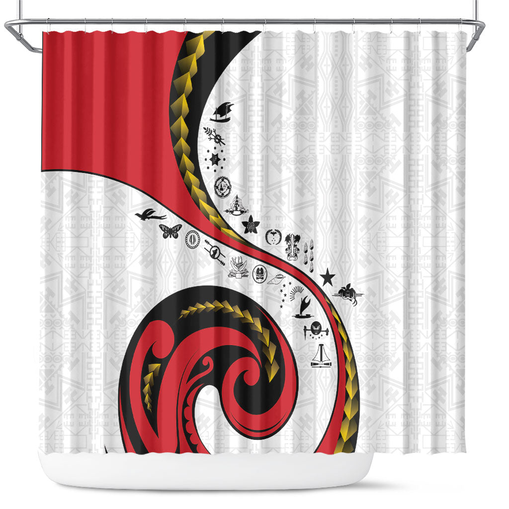 Papua New Guinea Independence Shower Curtain Special Style White Version LT05 White - Polynesian Pride