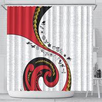 Papua New Guinea Independence Shower Curtain Special Style White Version LT05 - Polynesian Pride