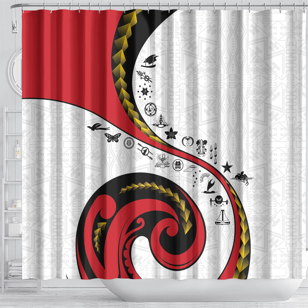 Papua New Guinea Independence Shower Curtain Special Style White Version LT05 - Polynesian Pride