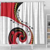 Papua New Guinea Independence Shower Curtain Special Style White Version LT05 - Polynesian Pride