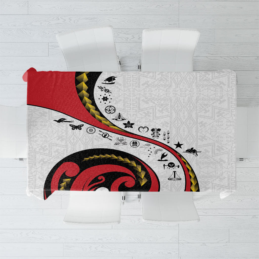 Papua New Guinea Independence Tablecloth Special Style White Version LT05 White - Polynesian Pride
