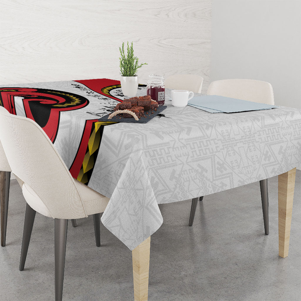 Papua New Guinea Independence Tablecloth Special Style White Version LT05 - Polynesian Pride