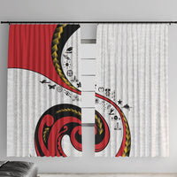Papua New Guinea Independence Window Curtain Special Style White Version LT05 With Hooks White - Polynesian Pride