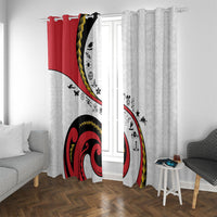 Papua New Guinea Independence Window Curtain Special Style White Version LT05 With Grommets White - Polynesian Pride