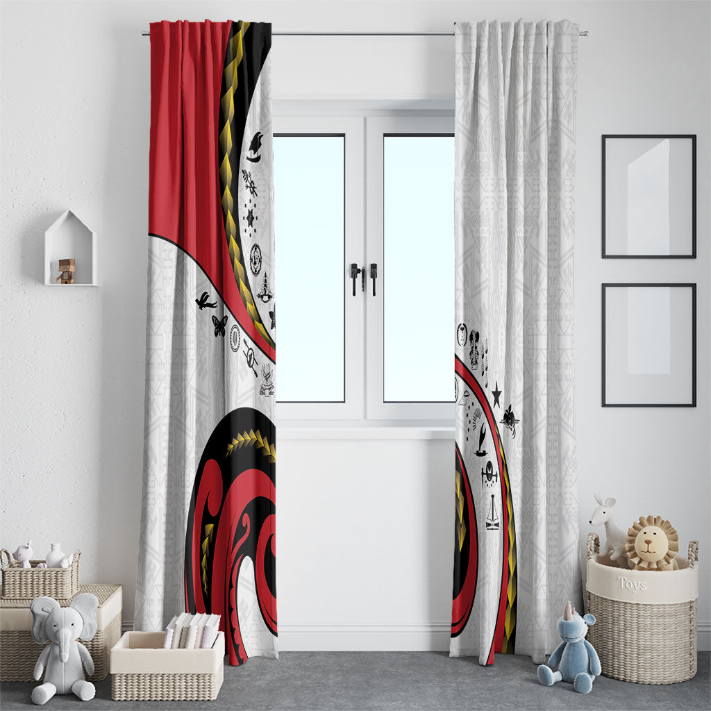 Papua New Guinea Independence Window Curtain Special Style White Version LT05 - Polynesian Pride