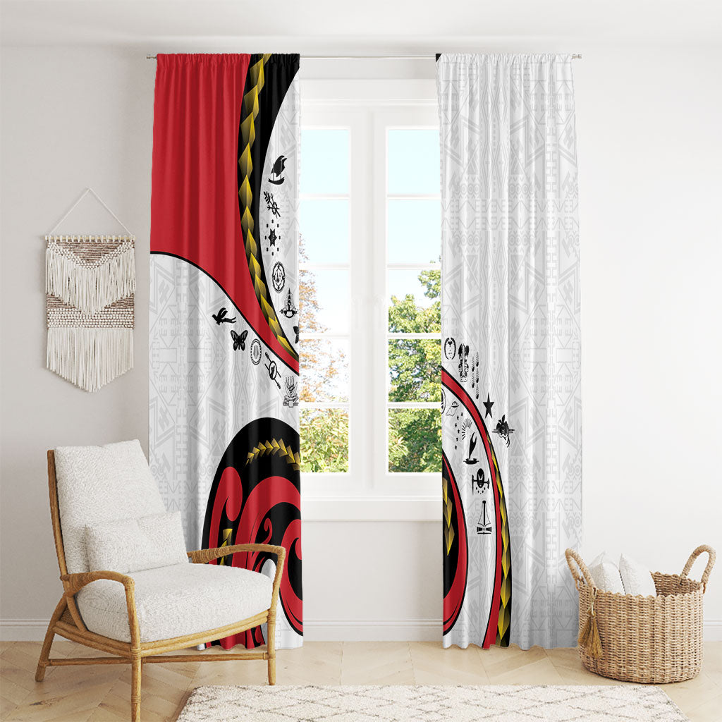 Papua New Guinea Independence Window Curtain Special Style White Version LT05 - Polynesian Pride