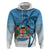 Personalized Fiji Hoodie Coat Of Arms Tagimoucia With Fijian Tapa Pattern LT05 Blue - Polynesian Pride