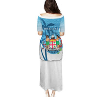 Personalized Fiji Puletasi Coat Of Arms Tagimoucia With Fijian Tapa Pattern LT05 - Polynesian Pride