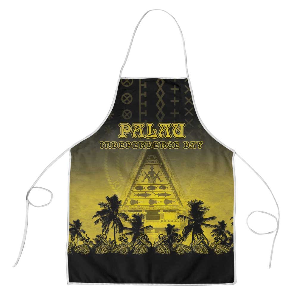 Palau Independence Day Apron Palauan Tattoo Pattern LT05 Black - Polynesian Pride