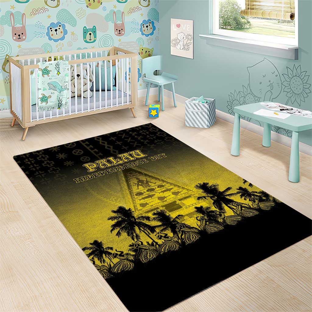 Palau Independence Day Area Rug Palauan Tattoo Pattern LT05 - Polynesian Pride