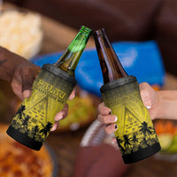 Personalised Palau Independence Day 4 in 1 Can Cooler Tumbler Palauan Tattoo Pattern LT05 - Polynesian Pride