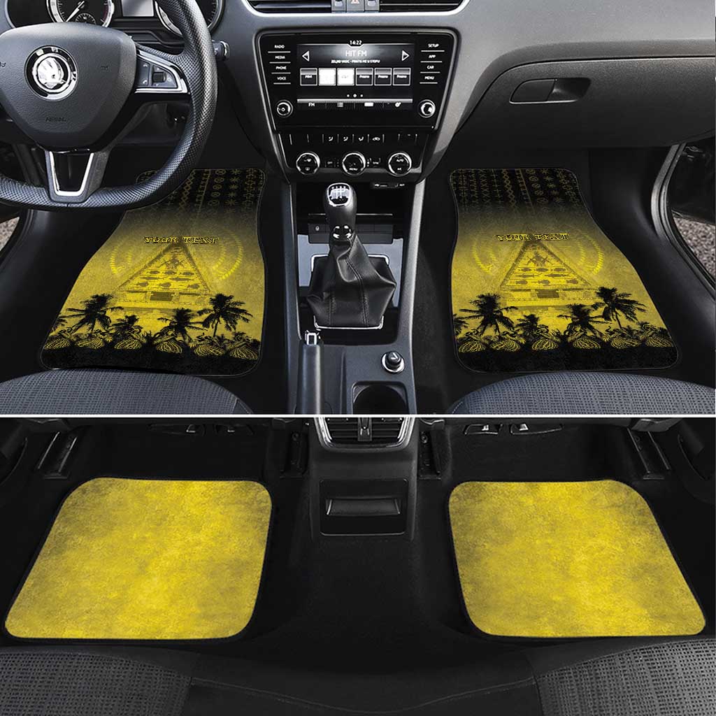Palau Independence Day Car Mats Palauan Tattoo Pattern LT05 Set 4pcs Black - Polynesian Pride