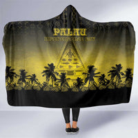 Palau Independence Day Hooded Blanket Palauan Tattoo Pattern LT05 One Size Black - Polynesian Pride