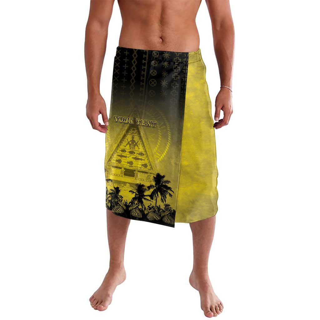 Personalised Palau Independence Day Lavalava Palauan Tattoo Pattern LT05 Black - Polynesian Pride