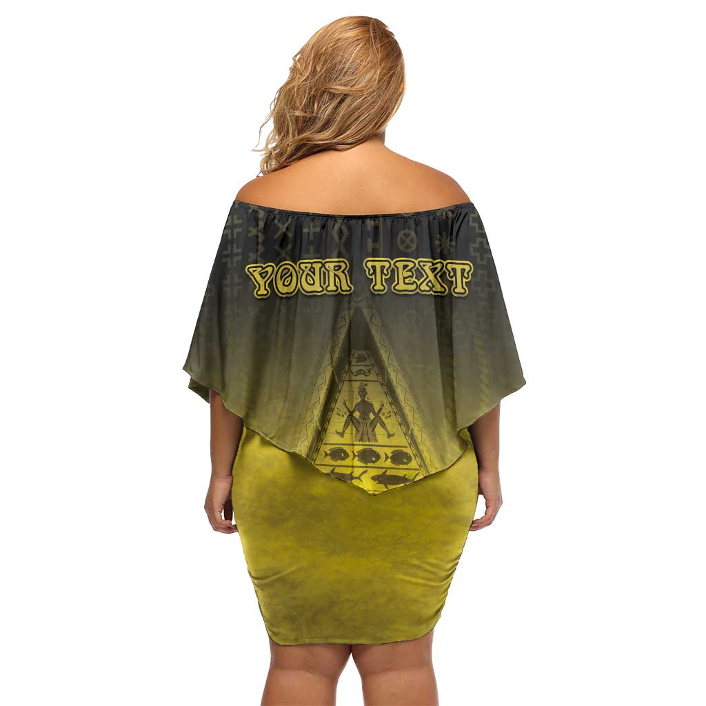 Personalised Palau Independence Day Off Shoulder Short Dress Palauan Tattoo Pattern LT05 - Polynesian Pride