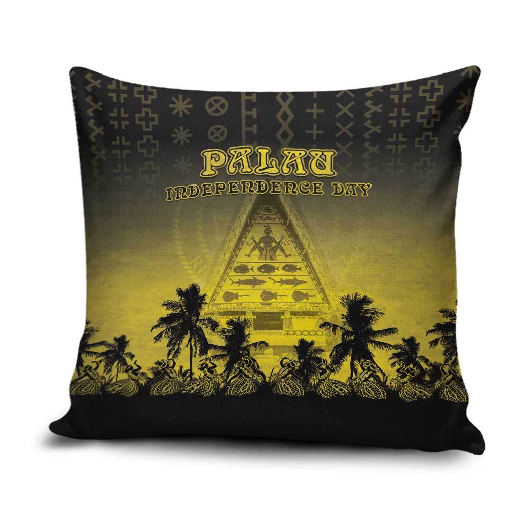 Palau Independence Day Pillow Cover Palauan Tattoo Pattern LT05 Black - Polynesian Pride