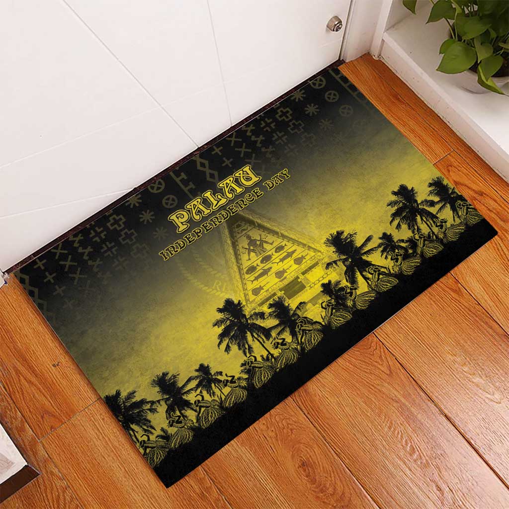 Palau Independence Day Rubber Doormat Palauan Tattoo Pattern LT05 - Polynesian Pride