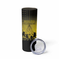 Personalised Palau Independence Day Skinny Tumbler Palauan Tattoo Pattern LT05 - Polynesian Pride