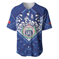 Toa Samoa Rugby Custom Baseball Jersey Samoan Pride With Tribal Pattern LT05 Blue - Polynesian Pride