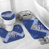 Toa Samoa Rugby Bathroom Set Samoan Pride With Tribal Pattern LT05 Mat Set Only (3 pcs) One Size Blue - Polynesian Pride