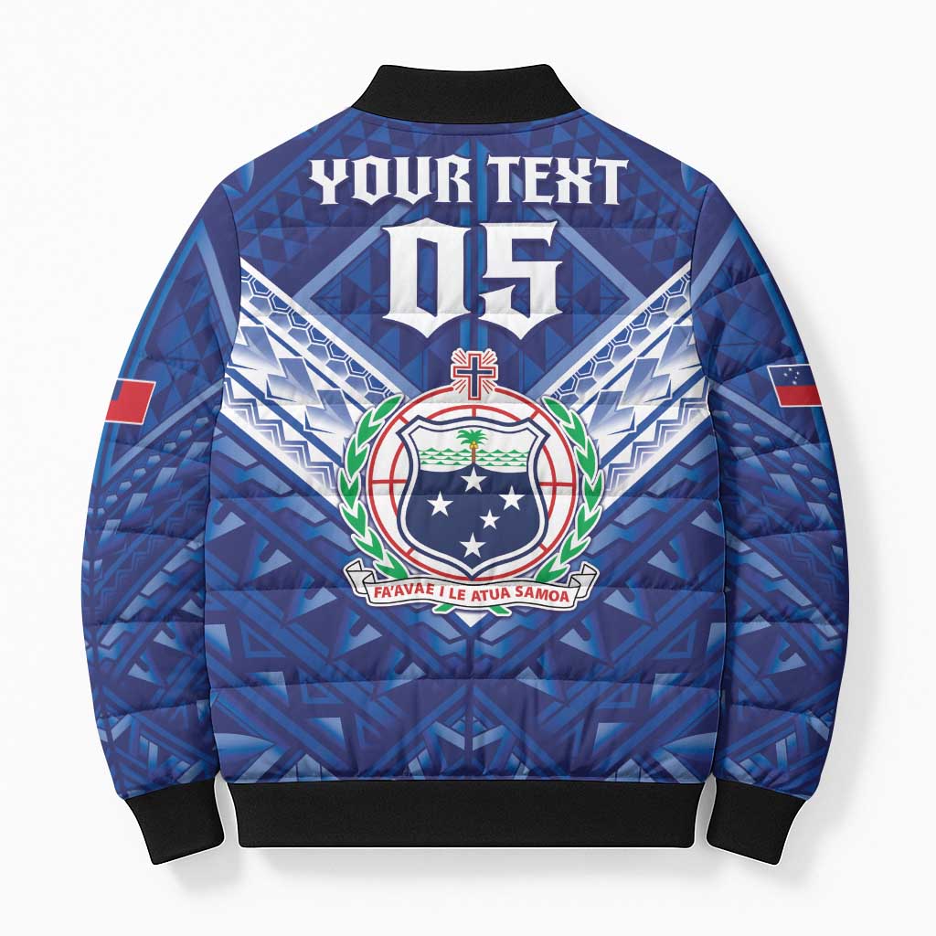 Toa Samoa Rugby Custom Bomber Puffer Jacket Samoan Pride With Tribal Pattern LT05 - Polynesian Pride
