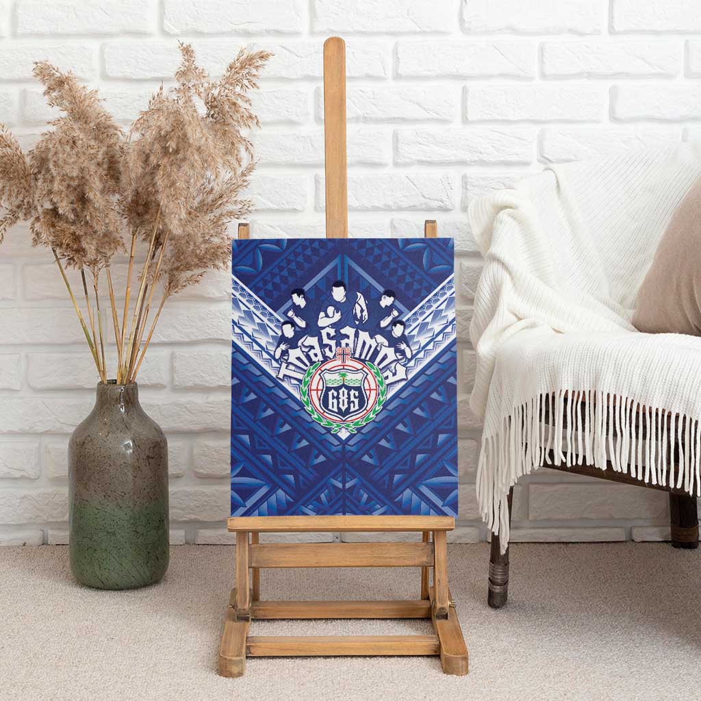 Toa Samoa Rugby Canvas Wall Art Samoan Pride With Tribal Pattern LT05 - Polynesian Pride