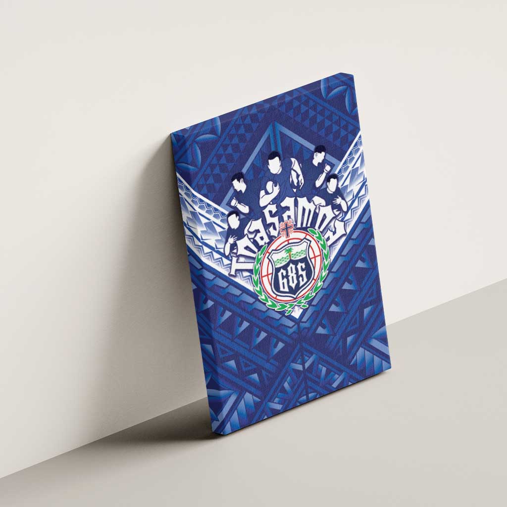 Toa Samoa Rugby Canvas Wall Art Samoan Pride With Tribal Pattern LT05 - Polynesian Pride