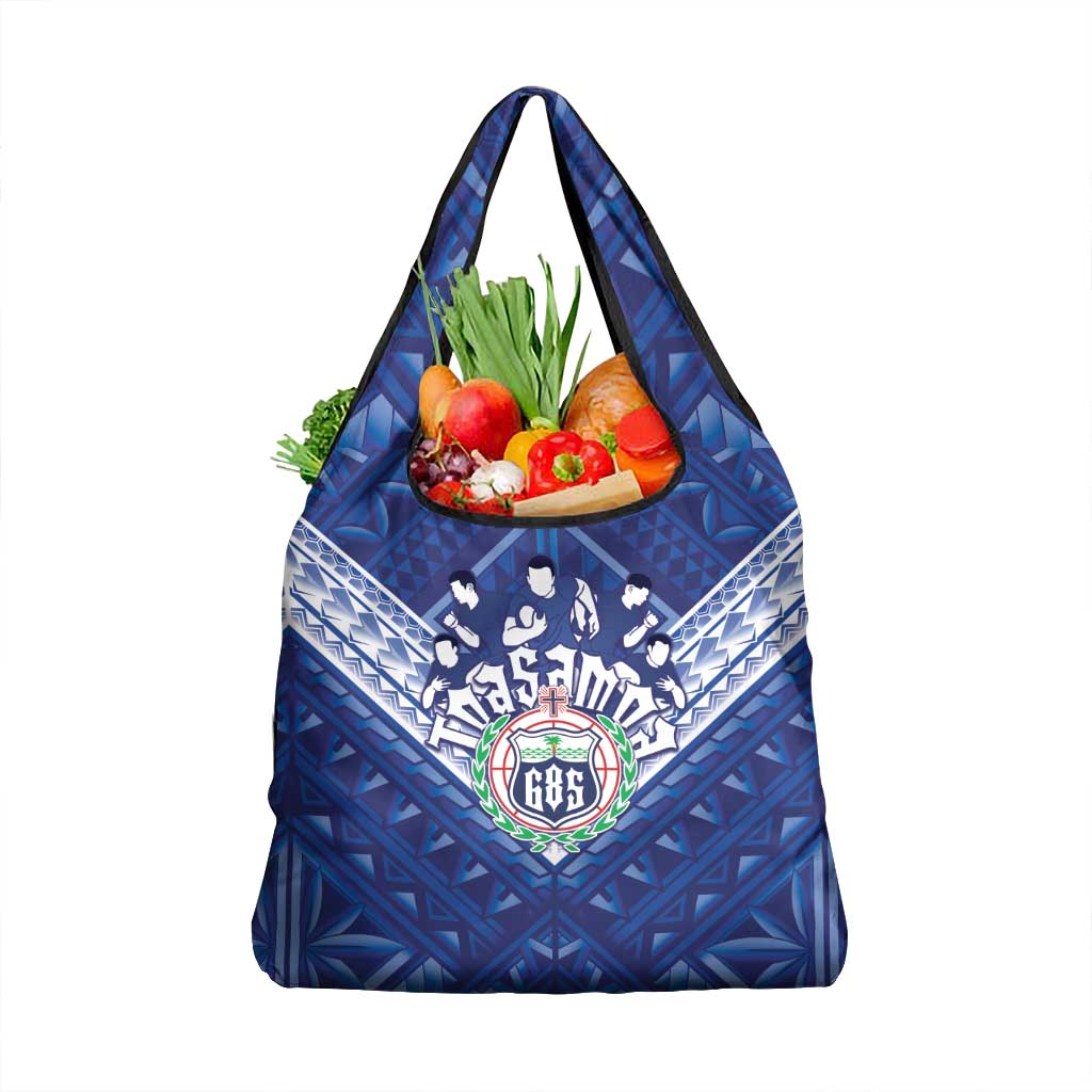 Toa Samoa Rugby Grocery Bag Samoan Pride With Tribal Pattern LT05 1-pack One Size Blue - Polynesian Pride