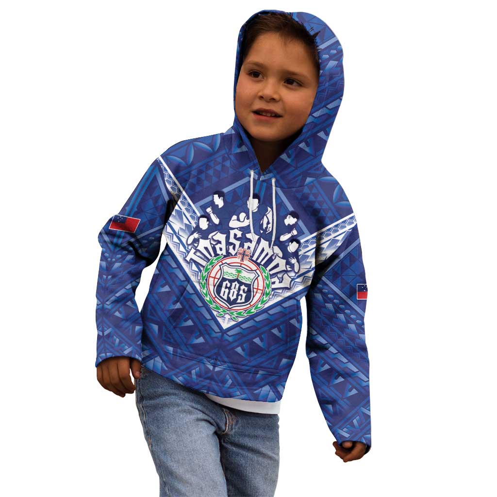 Toa Samoa Rugby Custom Kid Hoodie Samoan Pride With Tribal Pattern LT05 - Polynesian Pride