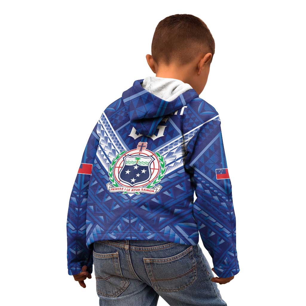 Toa Samoa Rugby Custom Kid Hoodie Samoan Pride With Tribal Pattern LT05 - Polynesian Pride