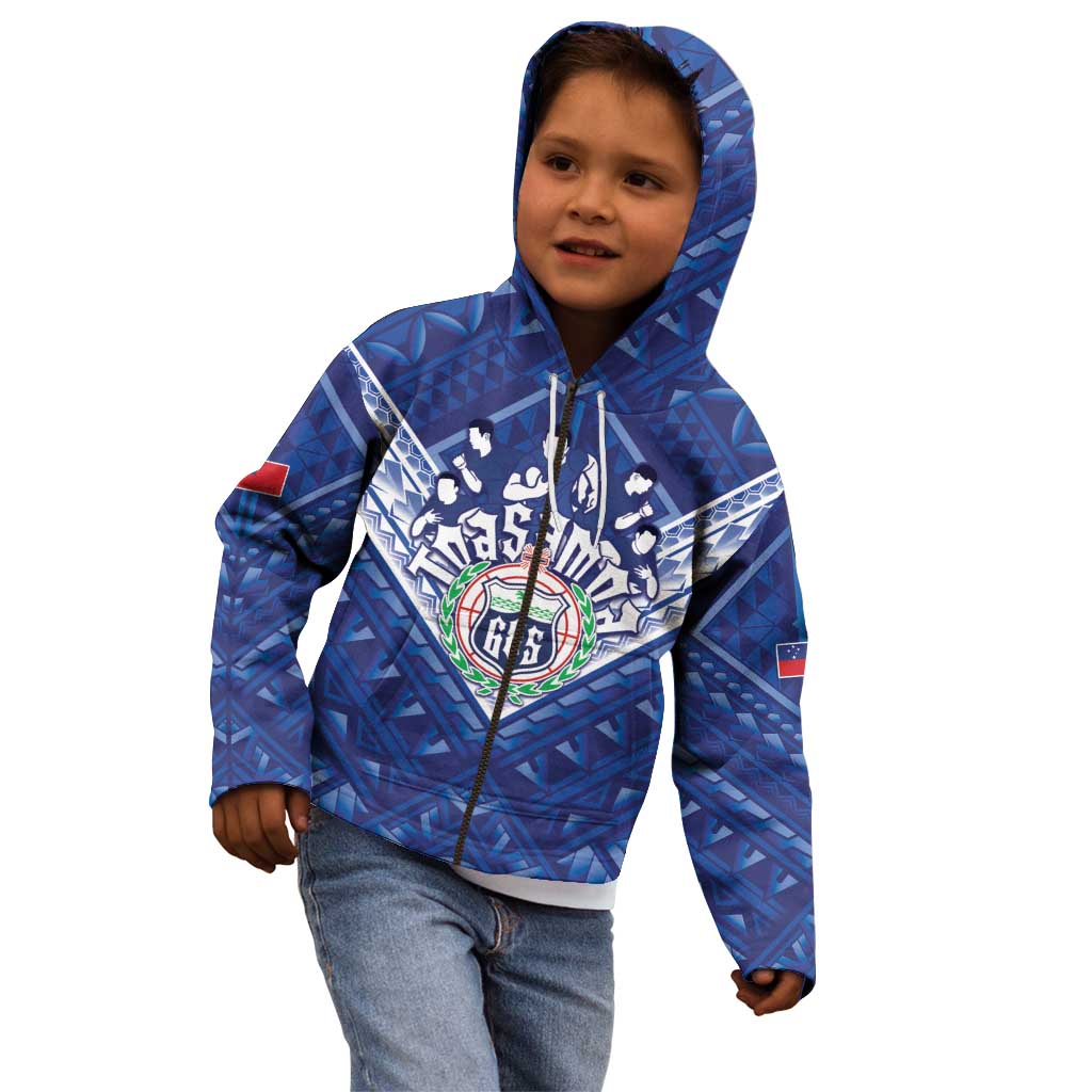 Toa Samoa Rugby Custom Kid Hoodie Samoan Pride With Tribal Pattern LT05 - Polynesian Pride