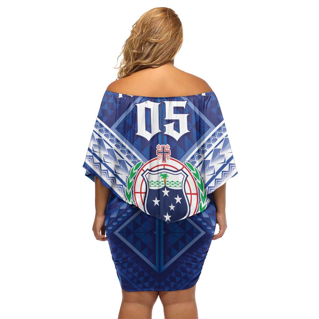 Toa Samoa Rugby Custom Off Shoulder Short Dress Samoan Pride With Tribal Pattern LT05 - Polynesian Pride