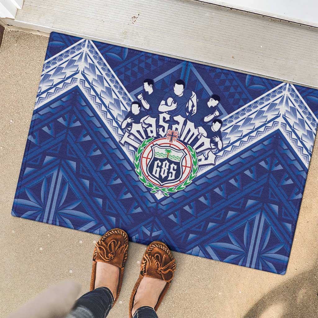 Toa Samoa Rugby Rubber Doormat Samoan Pride With Tribal Pattern LT05 - Polynesian Pride