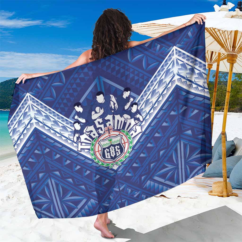 Toa Samoa Rugby Sarong Samoan Pride With Tribal Pattern LT05 One Size 44 x 66 inches Blue - Polynesian Pride