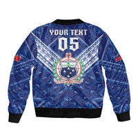 Toa Samoa Rugby Custom Sleeve Zip Bomber Jacket Samoan Pride With Tribal Pattern LT05 - Polynesian Pride