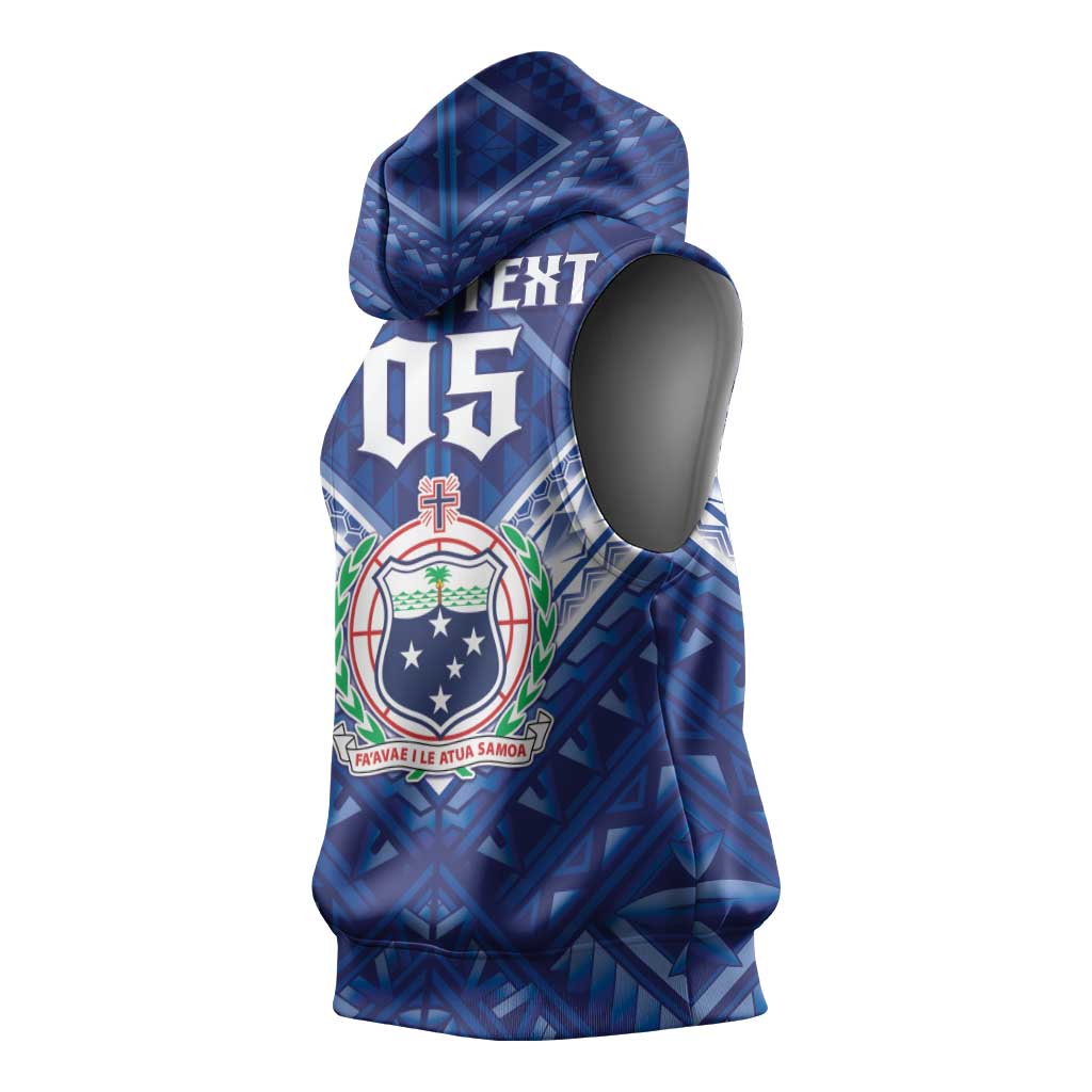 Toa Samoa Rugby Custom Sleeveless Hoodie Samoan Pride With Tribal Pattern LT05 - Polynesian Pride