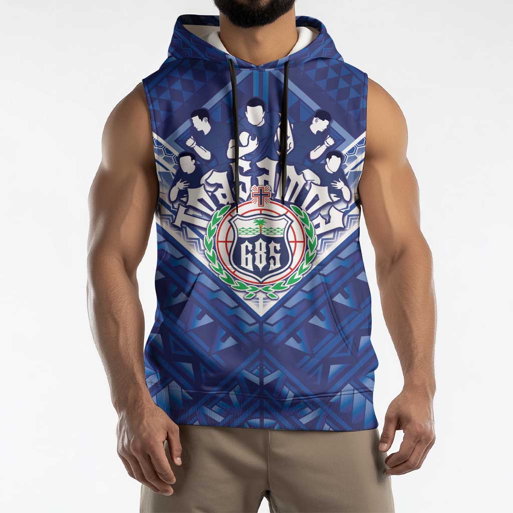 Toa Samoa Rugby Custom Sleeveless Hoodie Samoan Pride With Tribal Pattern LT05 - Polynesian Pride