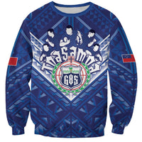 Toa Samoa Rugby Custom Sweatshirt Samoan Pride With Tribal Pattern LT05 Unisex Blue - Polynesian Pride
