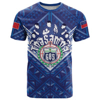 Toa Samoa Rugby Custom T Shirt Samoan Pride With Tribal Pattern LT05 Blue - Polynesian Pride