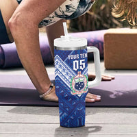 Toa Samoa Rugby Custom Tumbler With Handle Samoan Pride With Tribal Pattern LT05 - Polynesian Pride