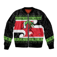 New Zealand Funny Christmas Bomber Jacket Maori Tiki LT05 Unisex Black - Polynesian Pride
