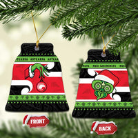 New Zealand Funny Christmas Ceramic Ornament Maori Tiki LT05 Bell Flake Black - Polynesian Pride