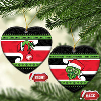 New Zealand Funny Christmas Ceramic Ornament Maori Tiki LT05 Heart Black - Polynesian Pride