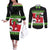 New Zealand Funny Christmas Couples Matching Off The Shoulder Long Sleeve Dress and Long Sleeve Button Shirt Maori Tiki