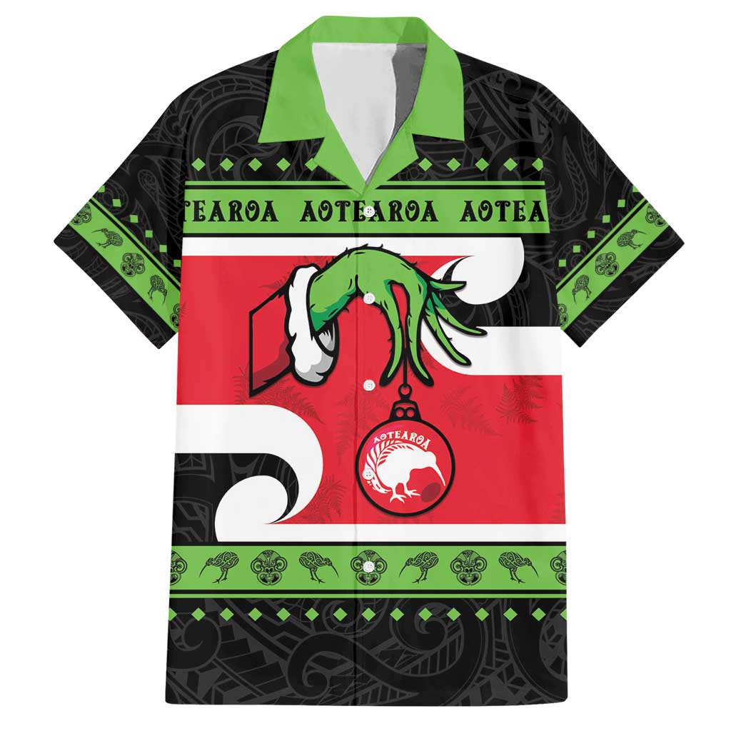 New Zealand Funny Christmas Hawaiian Shirt Maori Tiki LT05 Black - Polynesian Pride